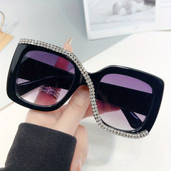 Y2K Rhinestone Square Sunglasses UV400
