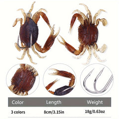 3pcs Bionic Soft Bait 19g Crab Bait for Sea Fishing Tackle
