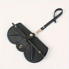 Lychee Embossed Glasses Cover Hanging PU Leather Sunglasses Reading Glasses Bag