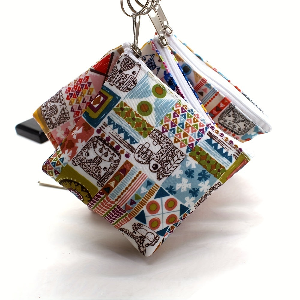 Rural Art Printing Wallet Coin Purse Girl Card Case Key Bag