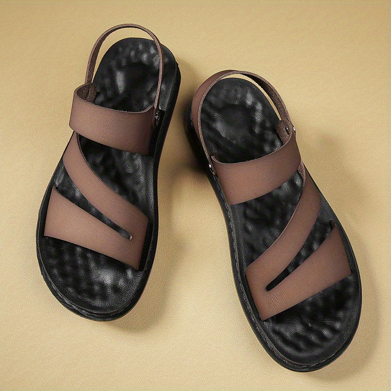 Men's Open Toe Cross Strap Sandals Anti-Skid Rubber Sole