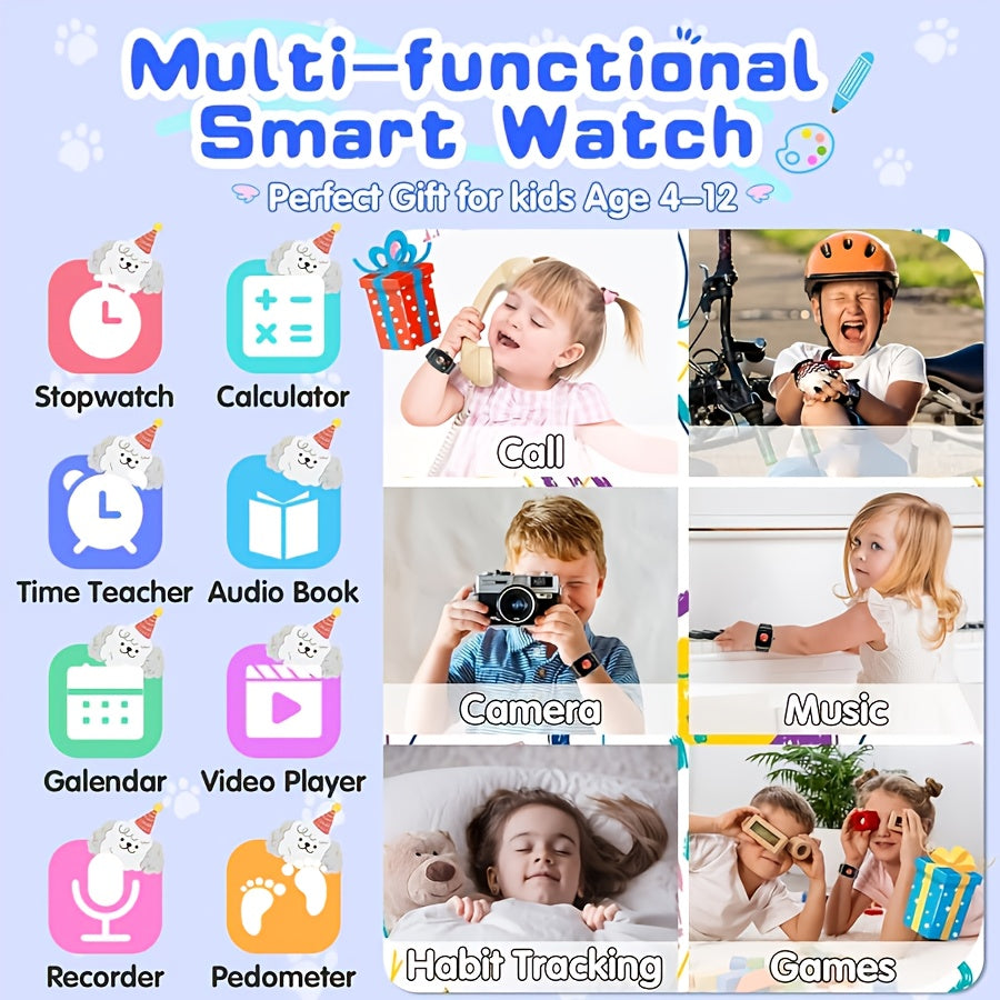 Kids Smart Watch Games Alarm IP68 Waterproof Step Calorie Tracker Fitness