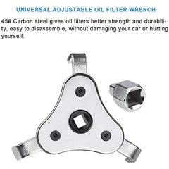 Universal Filter Wrench 3 Jaw Adjustable Tool For Filters 2 1 2 - 4 5 Inch