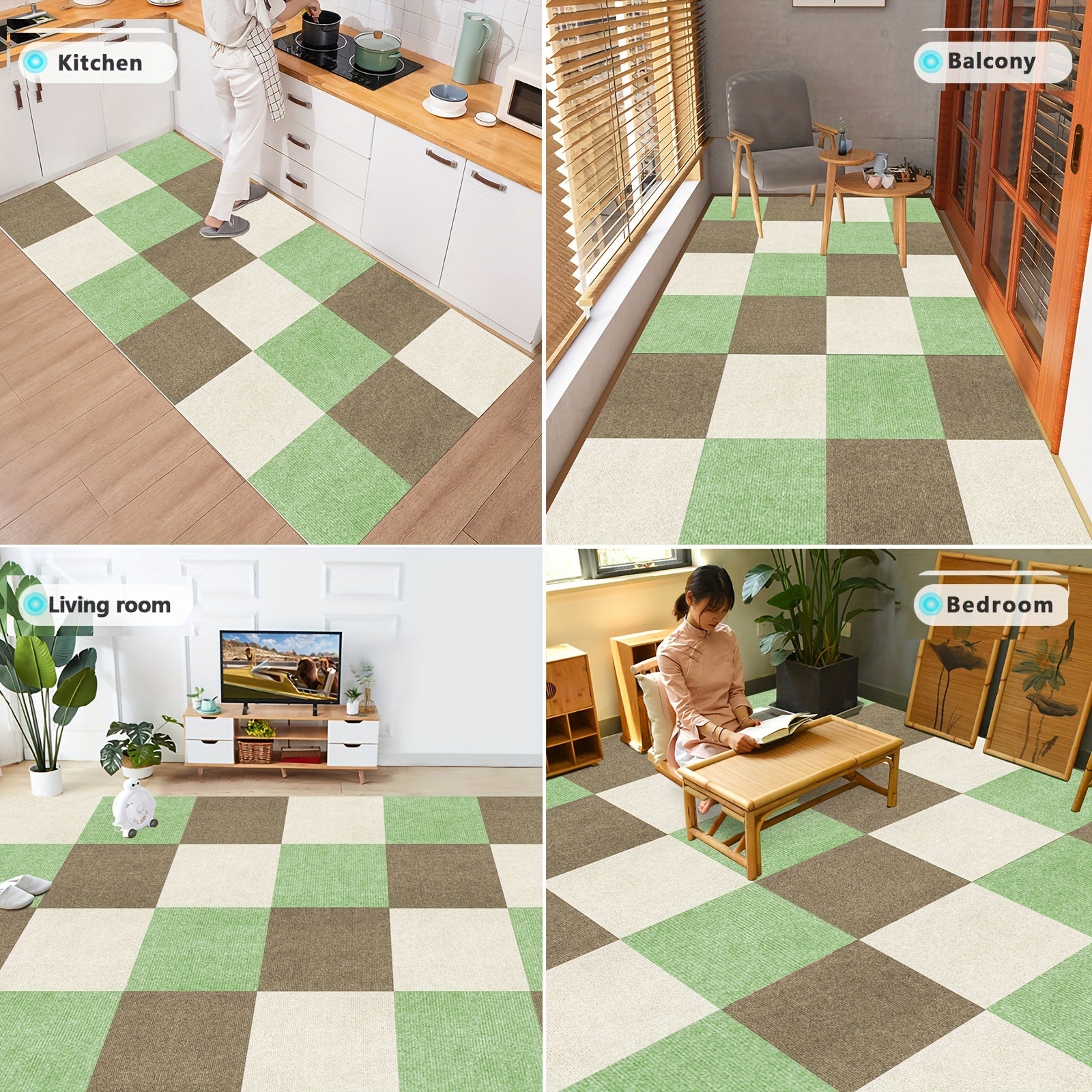 Anti-slip Office Floor Tile Carpet Sticker Self-adhesive Square Carpet Sticker
