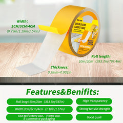 Double Sided Tape Carpet Patch Floor Mat 21.87x3.0cm Anti-Slip Adhesive