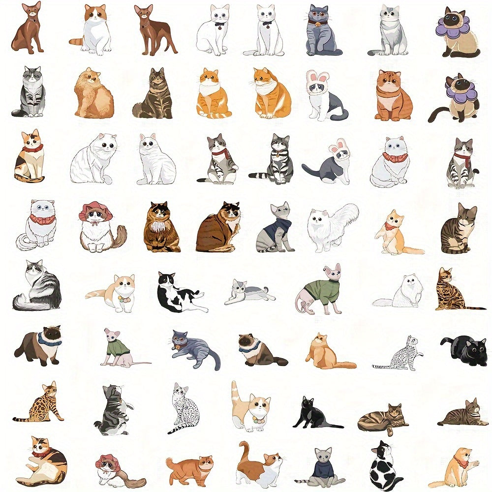 60pcs Cat Series Graffiti Stickers for Laptops Helmets Water Cups DIY Sticker