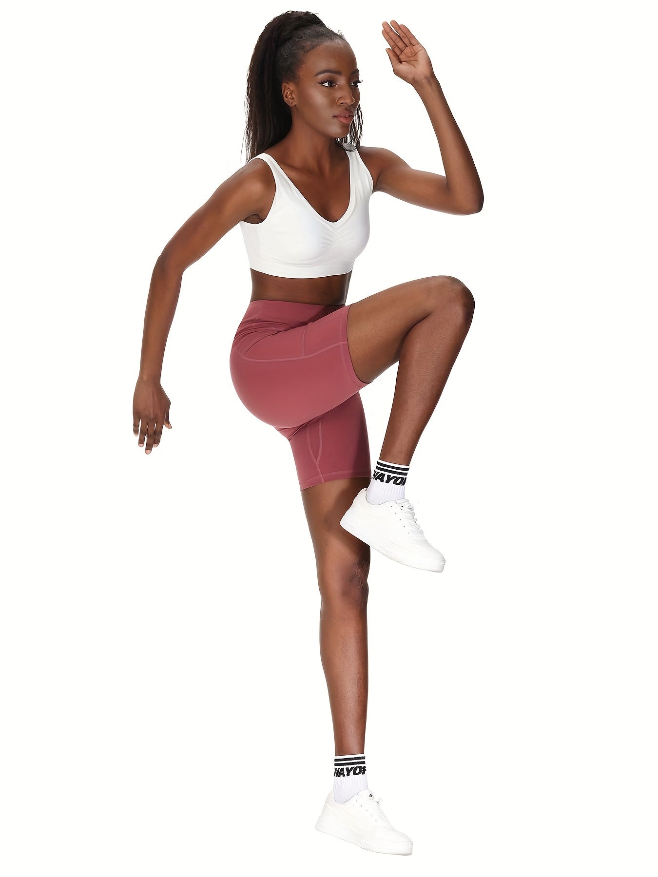 High Waisted Biker Shorts with Pockets for Women