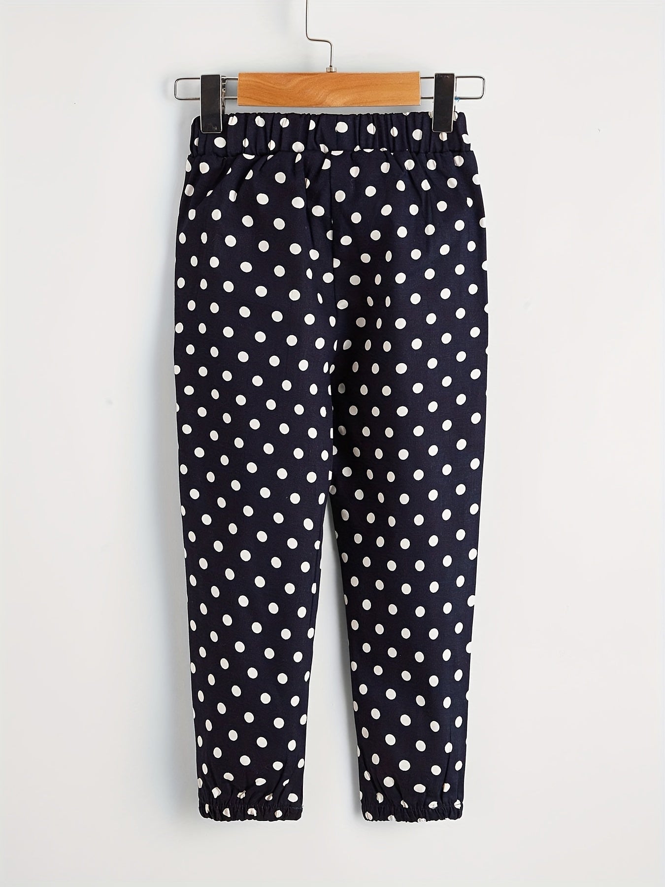 Toddler Girls Polka Dot Elastic Waist Casual Pants