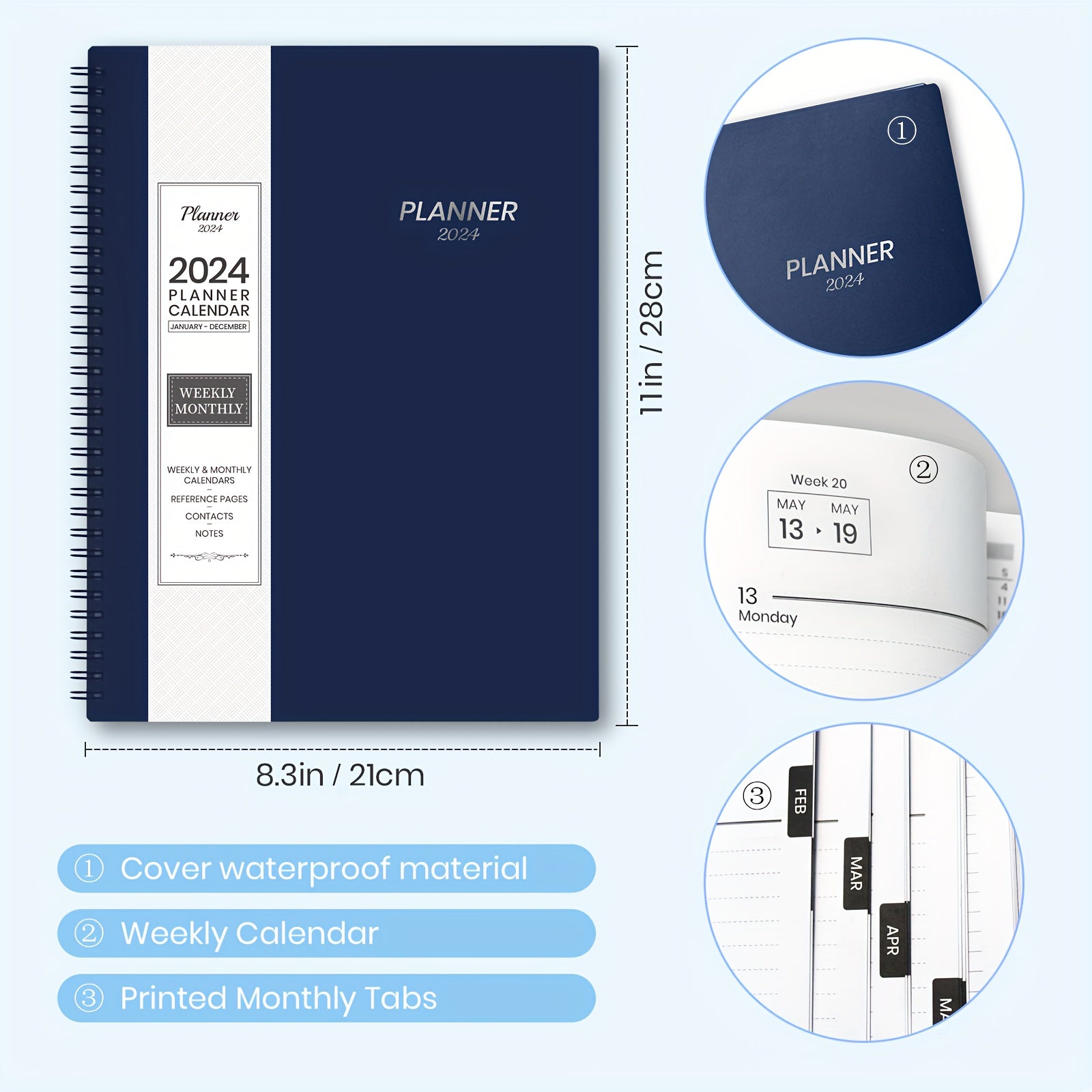 2022 Planner Spiral 12 Months Office Planner