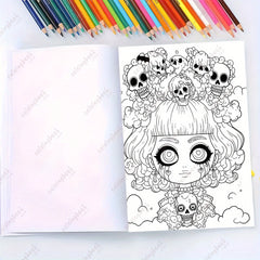 Deluxe Creepy Dolls Coloring Book for Adults - Gothic Cover - Halloween