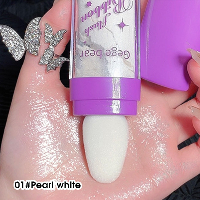 Pearly Glitter Body Highlighter Powder w/Sponge - Contouring & Brightening