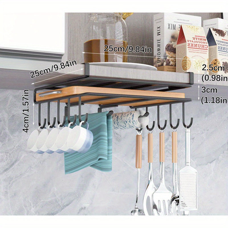 Mug Hooks Under Cabinet Coffee Cups Holder Kitchen Utensil Hooks