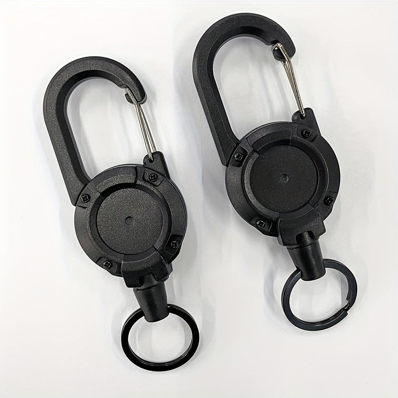 Round Carabiner Backpack Buckle Retractable Rebound Sports Keychain