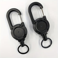 Round Carabiner Backpack Buckle Retractable Rebound Sports Keychain
