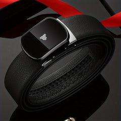 Men's Leather Auto Buckle Belt Top Cowhide Business Belt