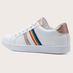 Women's Waterproof Faux Leather Sneakers Low Top Casual Shoes