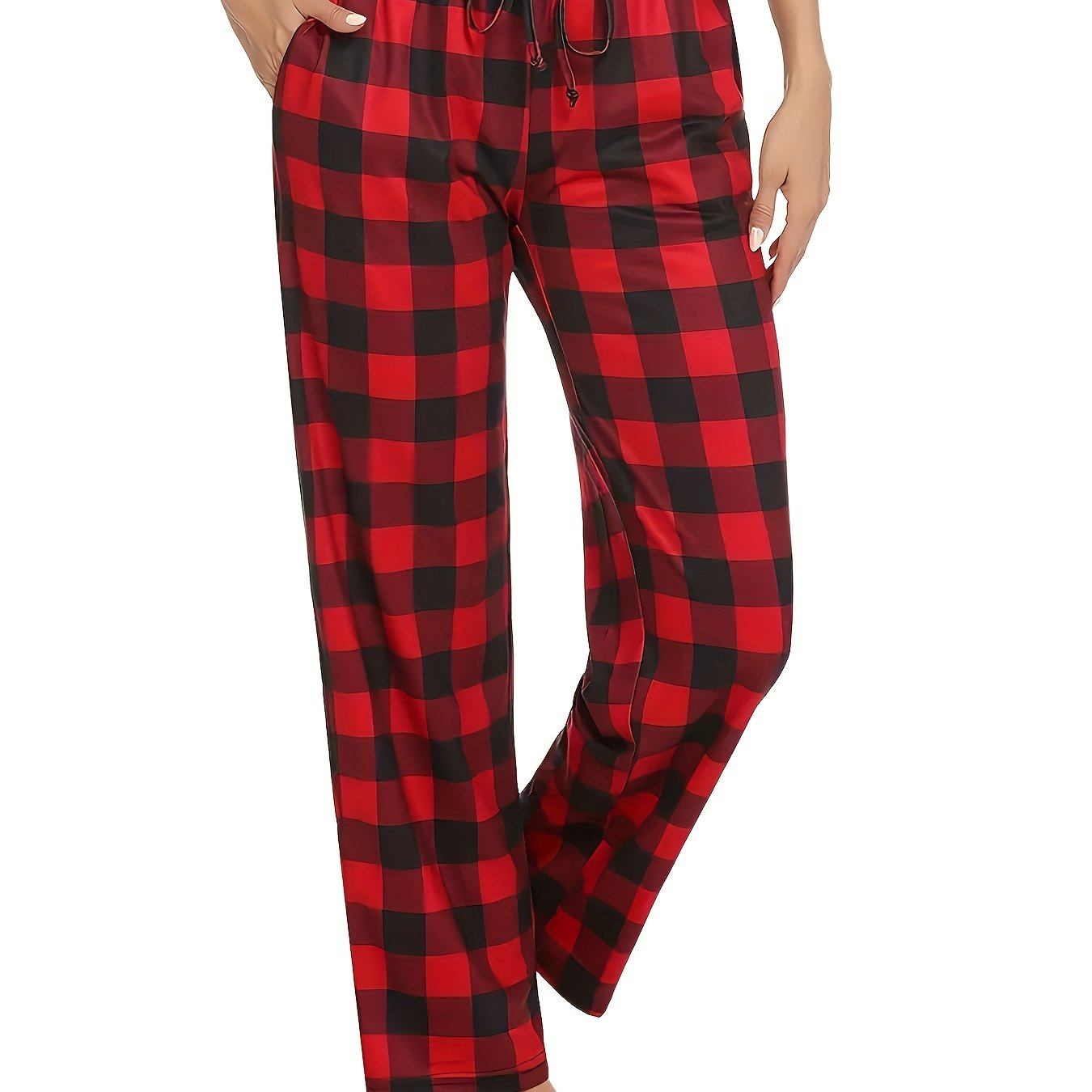 Drawstring Pajama Bottoms Wide Leg Pants Women's Loungewear