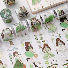Girl Sticker Set Washi Paper Tape for DIY Crafts Scrapbooking