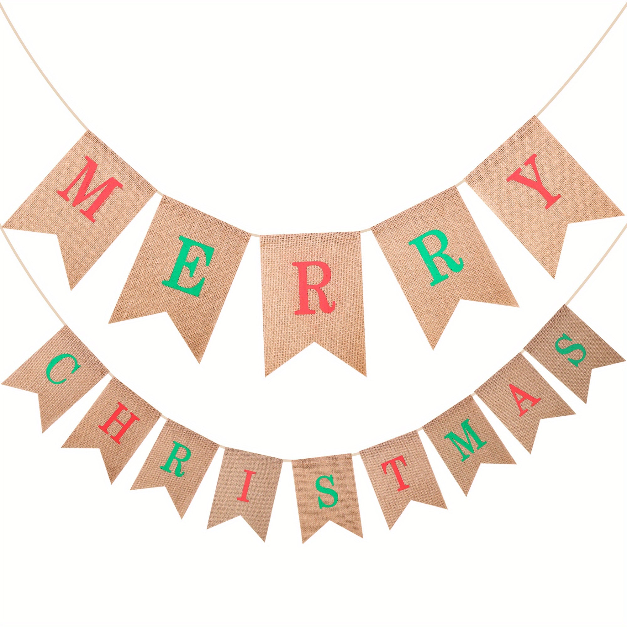Jute Cloth Dovetail Flag Merry Christmas Banner Christmas Party Decoration