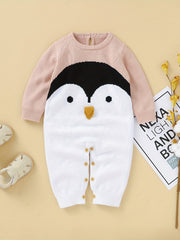 Baby Cartoon Jacquard Footed Romper