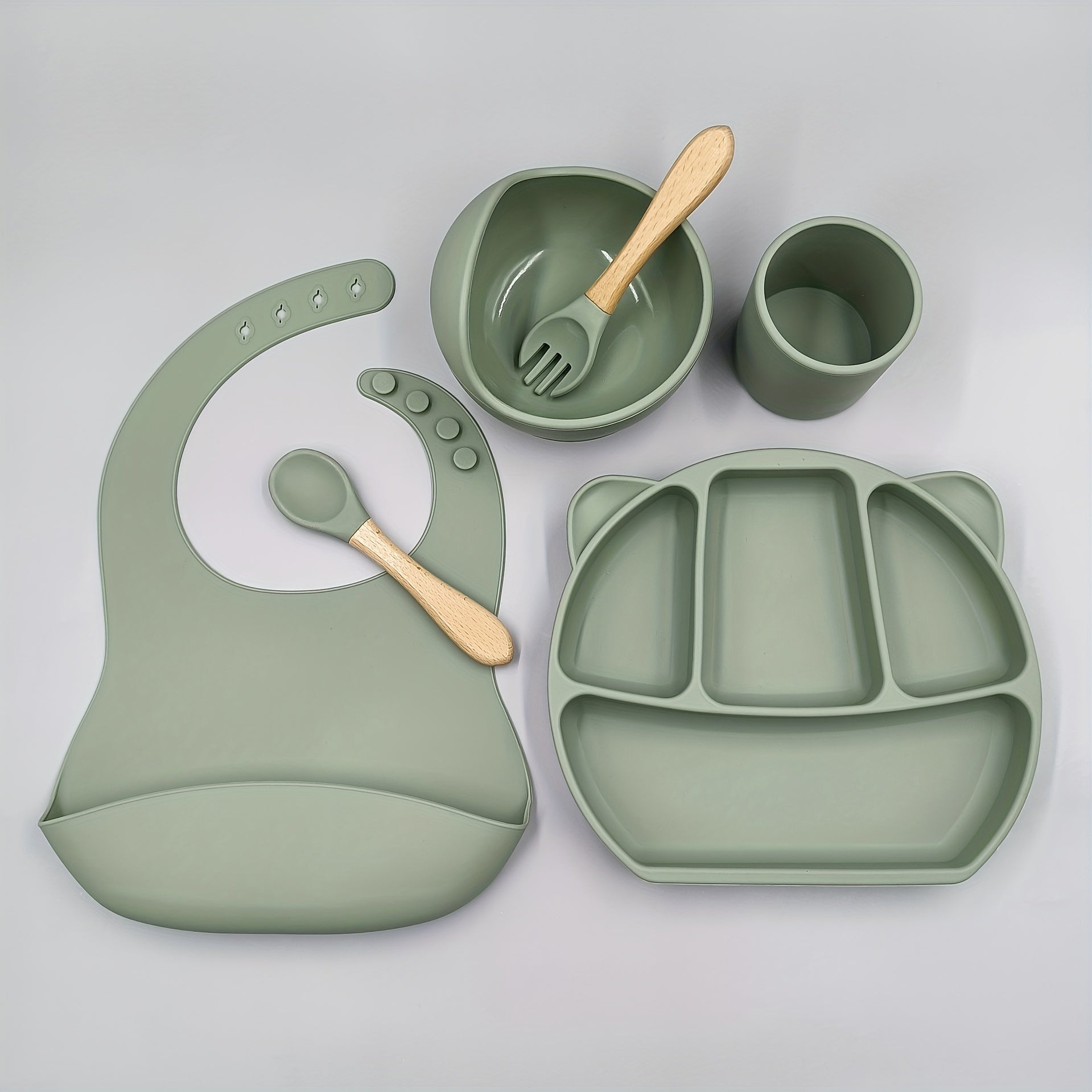 Cartoon Baby Bibs Feeding Set