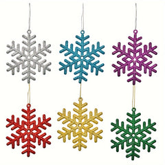 6pcs Christmas Snowflake Pendants Xmas Tree Decorations