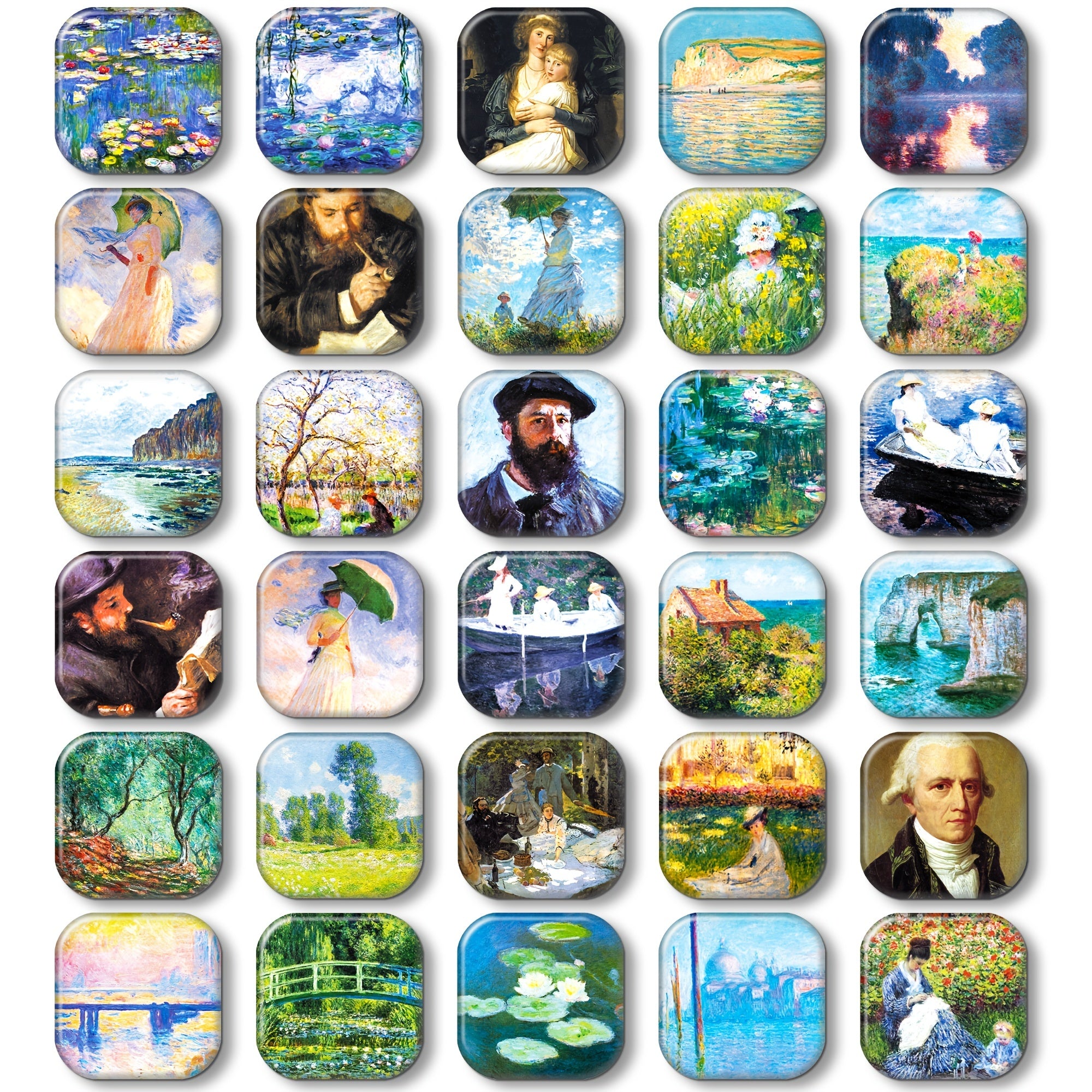 Monet Series Fridge Magnets Decorative Whiteboard Magnets for Office and Kitchen