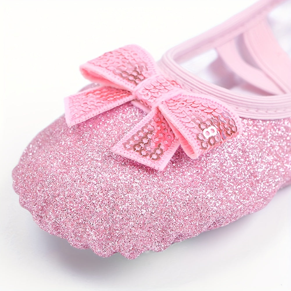 Girls Split Sole Sequin Ballet Shoes Soft Dancing Shoes