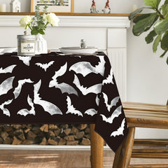 Halloween Bat Pattern Table Runner Dark Style Decoration