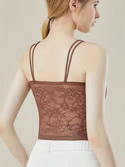 Lace Cami Top V Neck Double Strapless Top Women's Lingerie