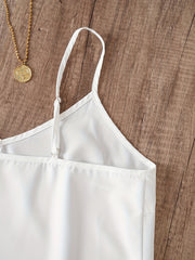 Solid V Neck Cami Top & Belted Loose Shorts Set