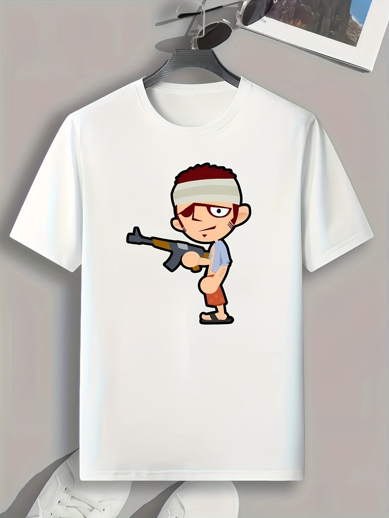 Injured Soldier Print Men's Graphic T shirt Casual Comfy Tees For Summer