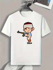 Injured Soldier Print Men's Graphic T shirt Casual Comfy Tees For Summer