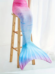 Girls Mermaid Tail Swimsuit Fish Scale Beach Party Costume