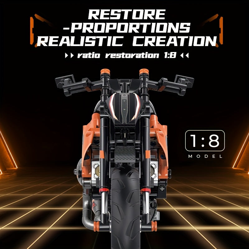 Educational Assembly DIY Technology Building Bricks Motorcycle Model