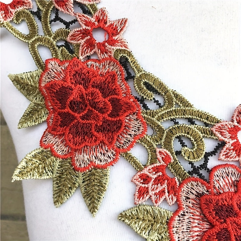1pc Flower Venise Lace Sewing Applique Lace Collar Neckline DIY Craft