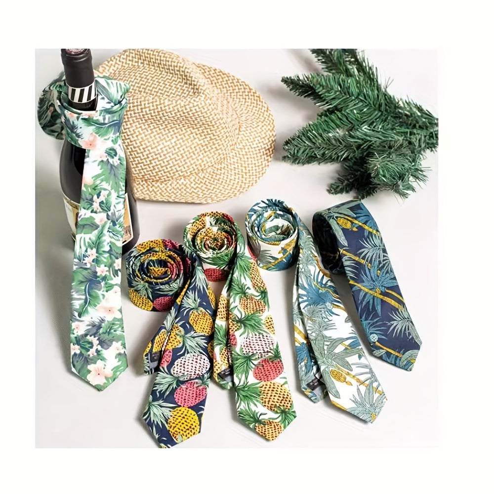 Men's Floral Necktie for Wedding Party Outfit