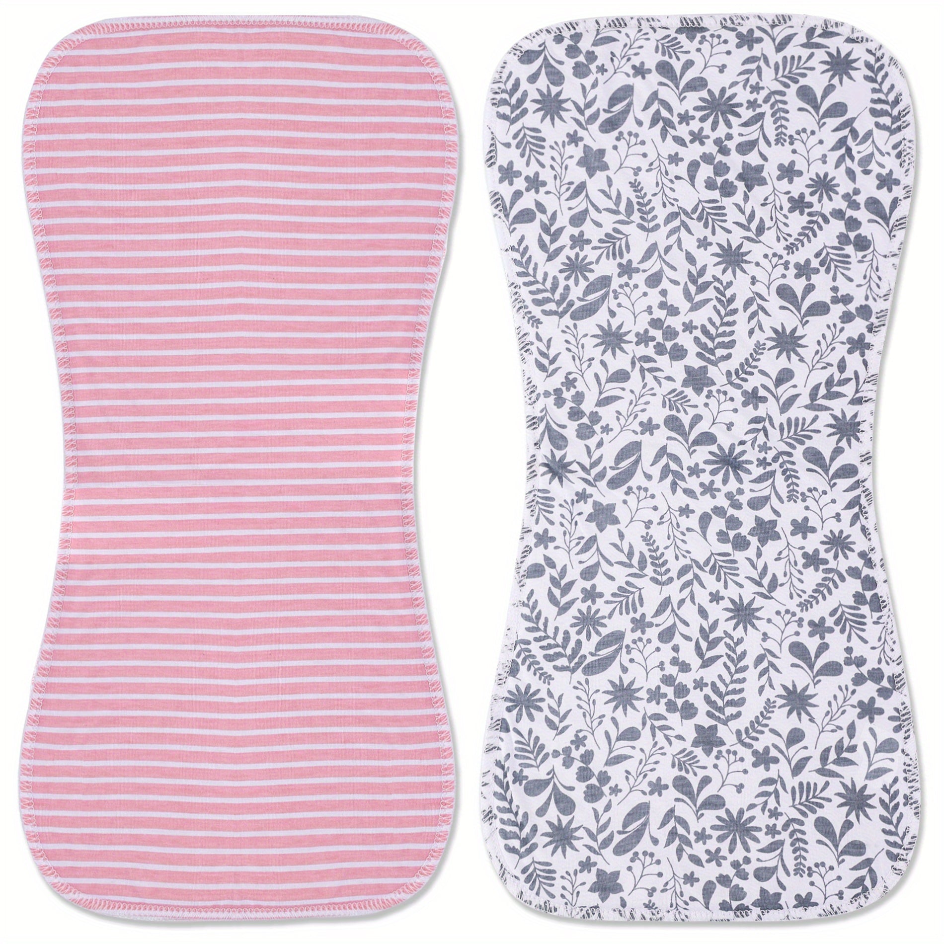 2 Pack Cotton Baby Burp Cloths Soft For Baby Girls