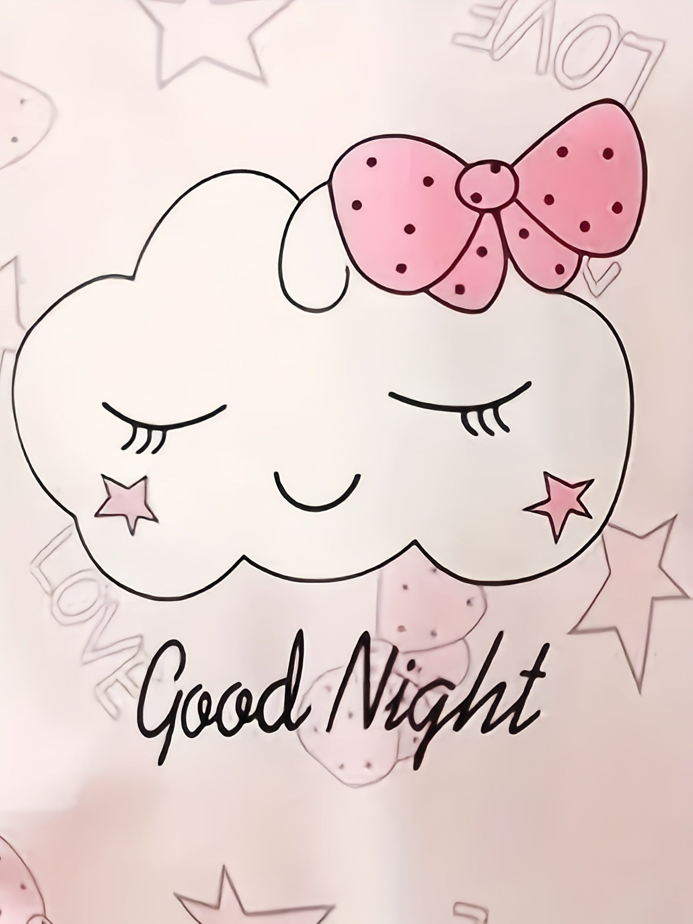 Girls Nightdress Sleeping Cloud Print Puff Sleeve Dress
