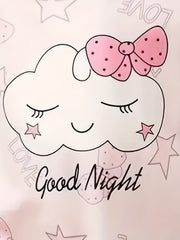 Girls Nightdress Sleeping Cloud Print Puff Sleeve Dress