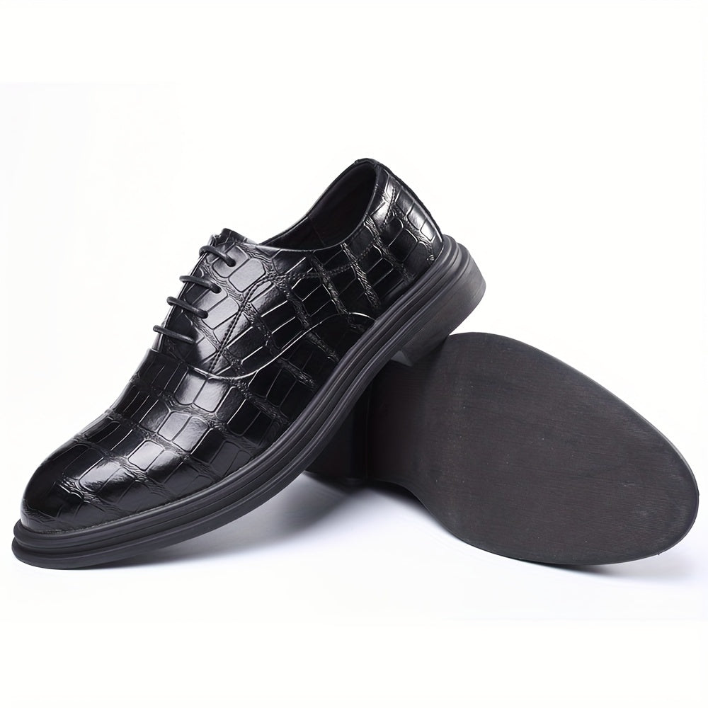 Men's Textured Oxford Shoes Lace up Front Dress Shoes For Men Business Formal