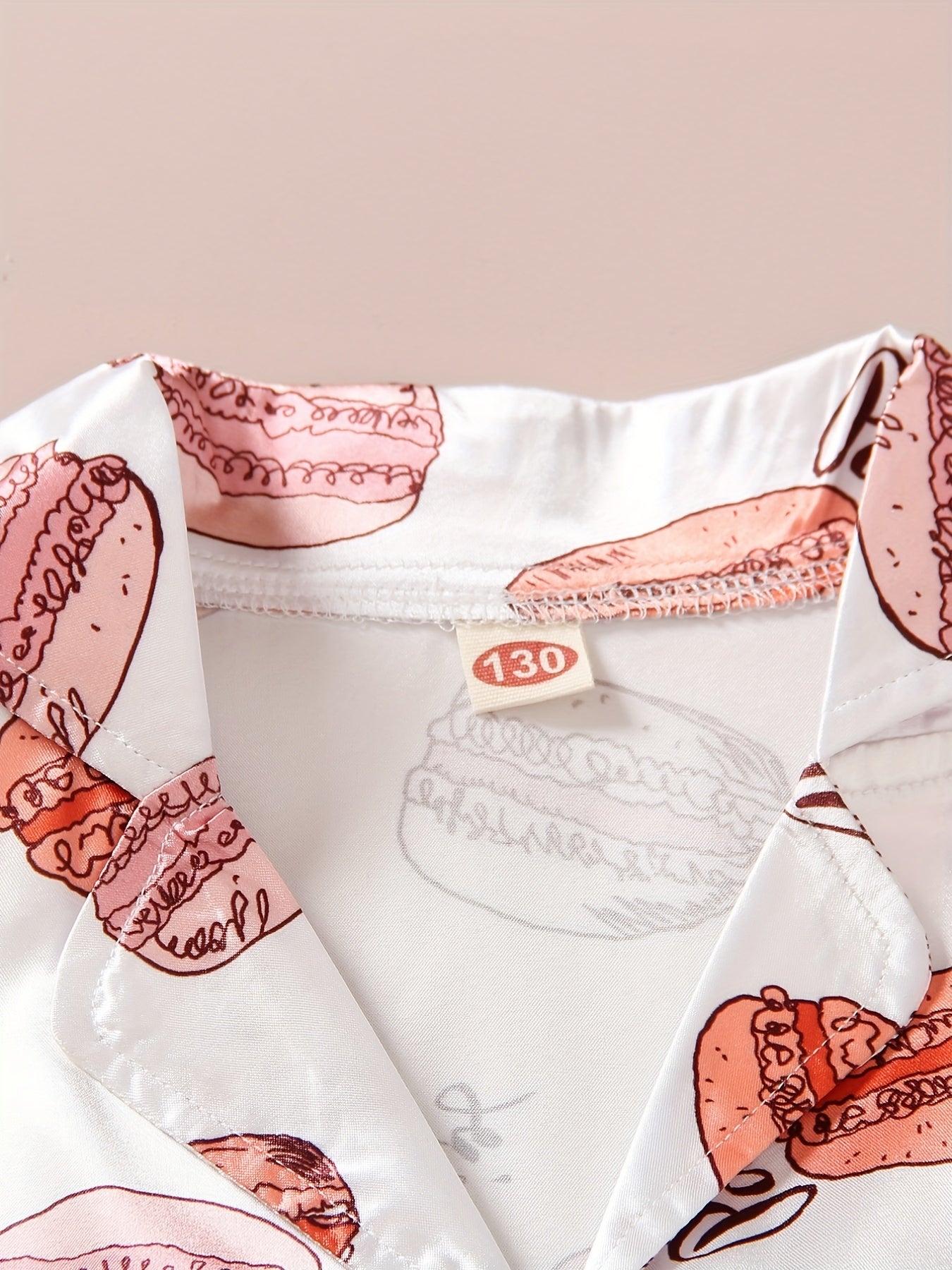 Kid's 3pcs Macaron Pattern Pajamas Set Comfy PJ Girl's Loungewear