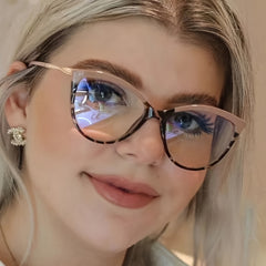 Tortoiseshell Block Frame Retro Clear Lens Light Blocking Glasses