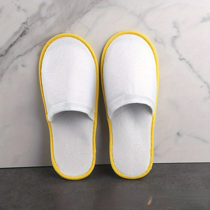 Plush Flat Slippers Non Slip Hotel Shoes Women's Indoor Guest Slippers