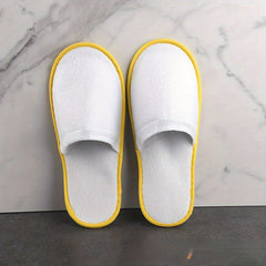 Plush Flat Slippers Non Slip Hotel Shoes Women's Indoor Guest Slippers