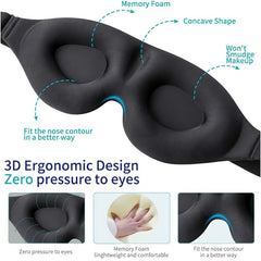 3D Soft Eye Mask for Men Women with Adjustable Band