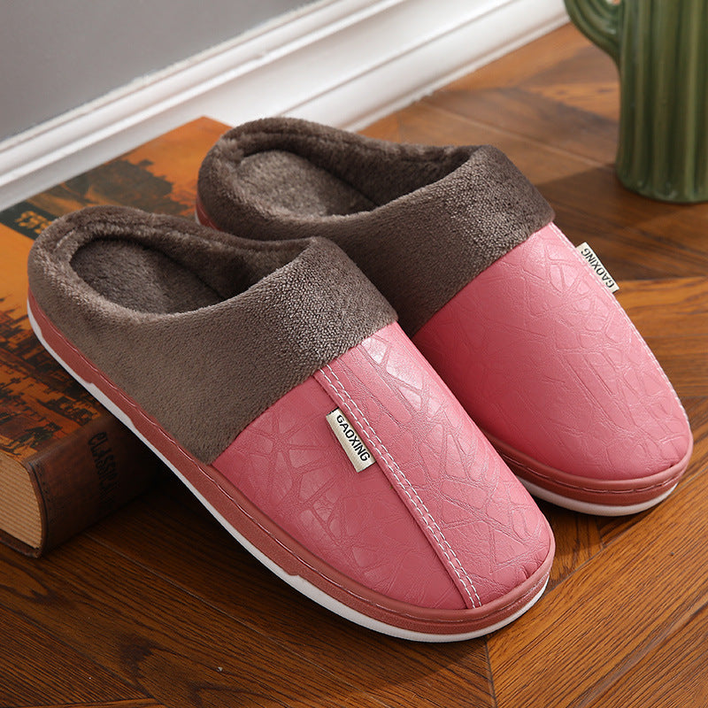Women's Plush Indoor Slippers Waterproof Non Slip Home Slides