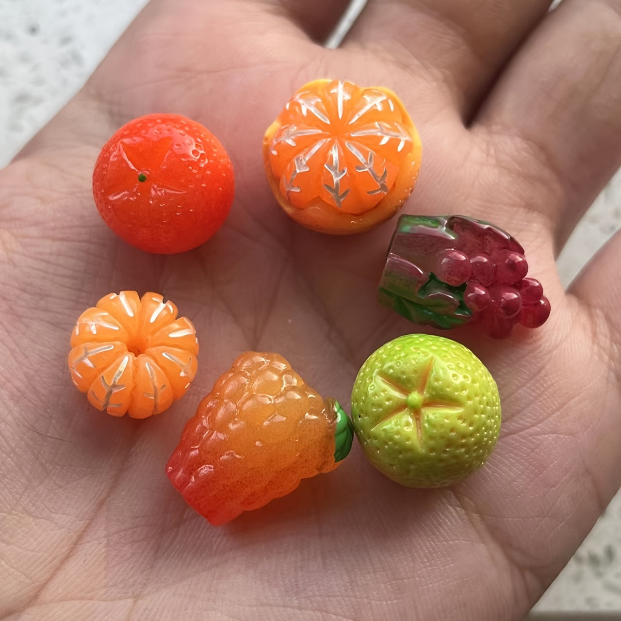 6pcs 1set 1 12 Dollhouse Fruit Dolls House Food Accessories Toys Nail Art Patch