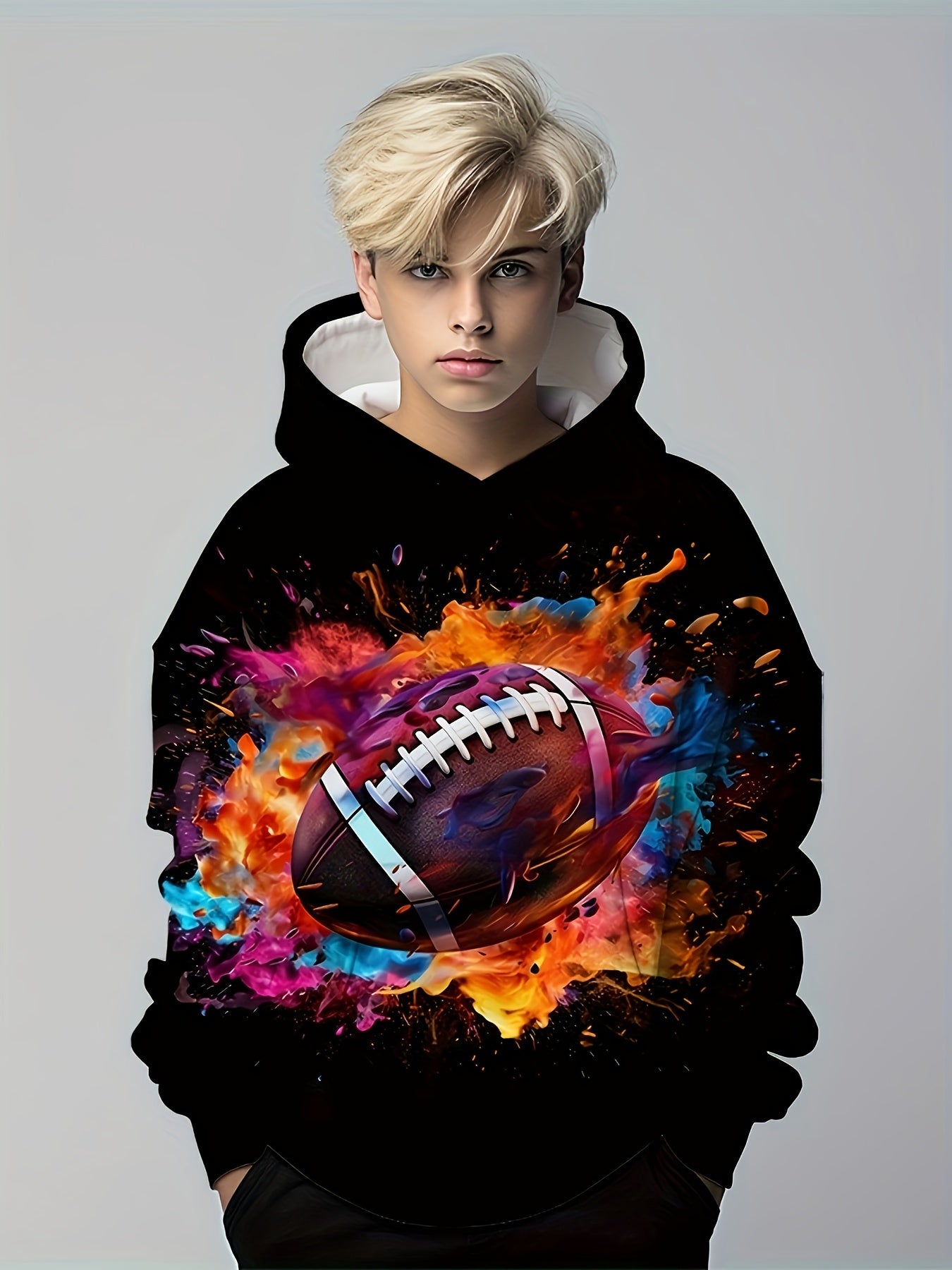 Anime Football Kid's Hoodie Unisex Pullover Casual Hooded Top