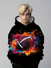 Anime Football Kid's Hoodie Unisex Pullover Casual Hooded Top
